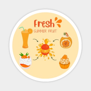 Orange Fresh Summer Fruit Magnet